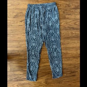Michael Stars Snakeskin Drawstring Pants - Size Small